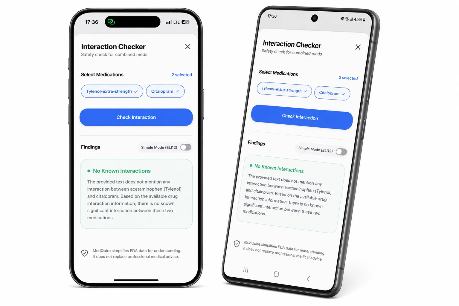 Drug Interaction Checker Screen